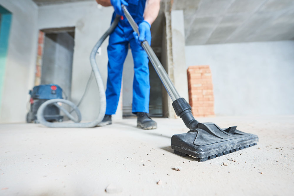 Construction dust before a post-construction clean